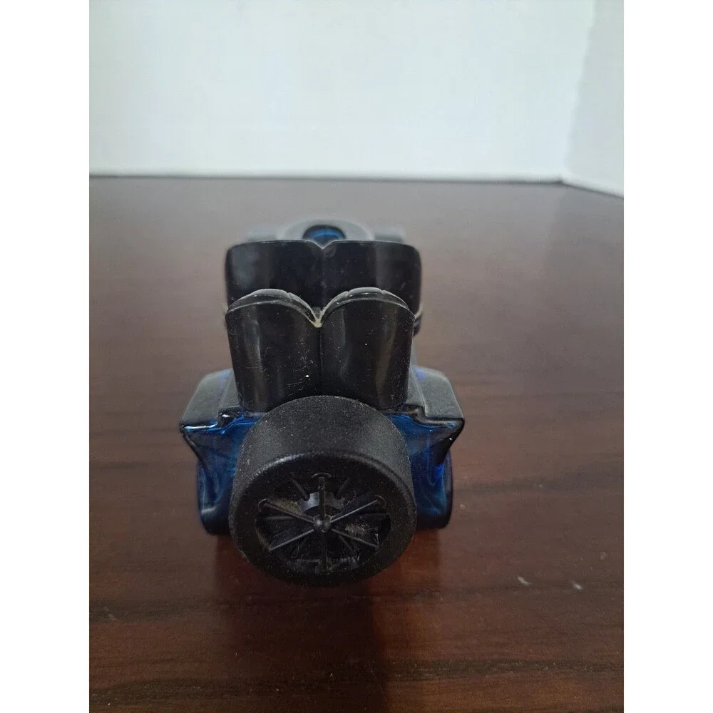 Vintage Blue Stanley Steamer Car Glass Avon Bottle - Empty